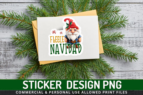 Fleece navidad Sticker Design Sublimation Regulrcrative 