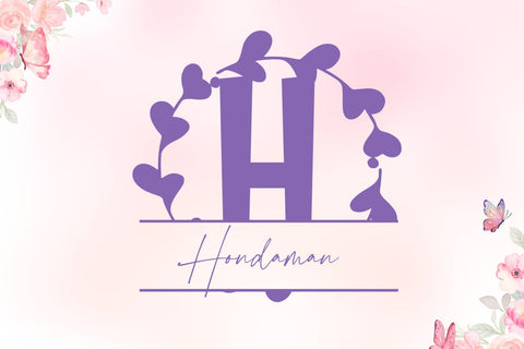 Fleuric Split Monogram Font Font Dm Letter Studio 