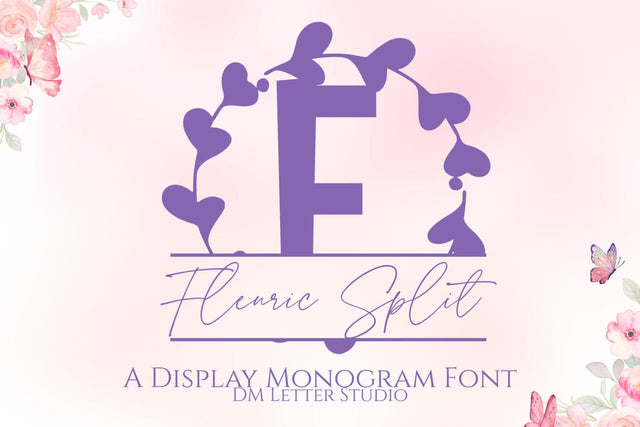 Fleuric Split Monogram Font Font Dm Letter Studio 