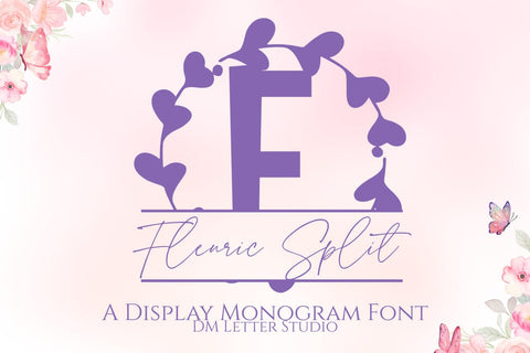 Fleuric Split Monogram Font Font Dm Letter Studio 