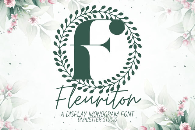 Fleuriton Monogram Font Font Dm Letter Studio 