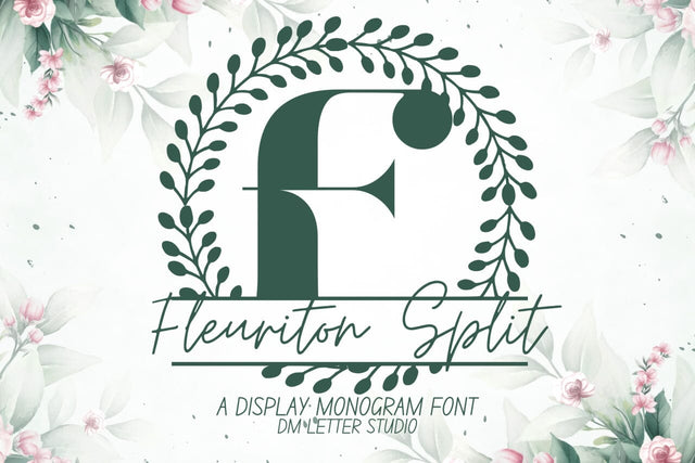 Fleuriton Split Monogram Font Dm Letter Studio 