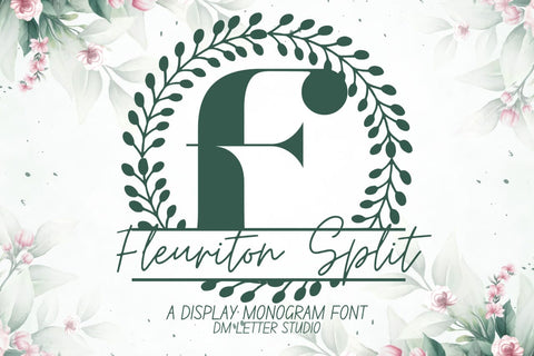 Fleuriton Split Monogram Font Dm Letter Studio 