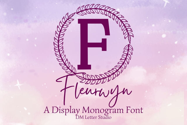 Fleurwyn Monogram Font Font Dm Letter Studio 