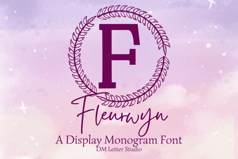 Fleurwyn Monogram Font Font Dm Letter Studio 