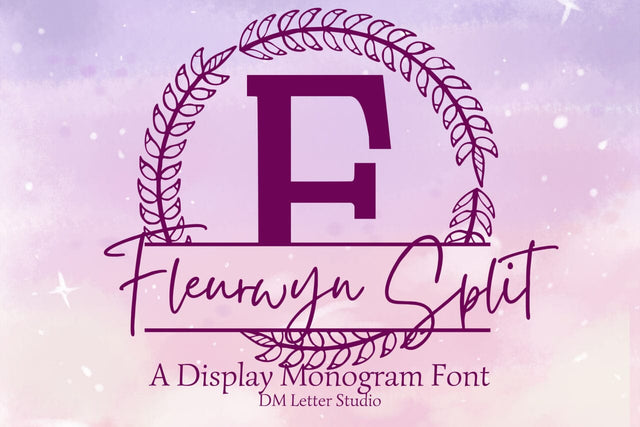 Fleurwyn Split Monogram Font Font Dm Letter Studio 
