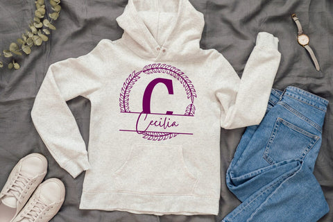 Fleurwyn Split Monogram Font Font Dm Letter Studio 