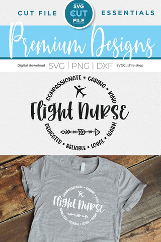 Flight Nurse SVG - Flight nurse unisex design SVG SVG Cut File 