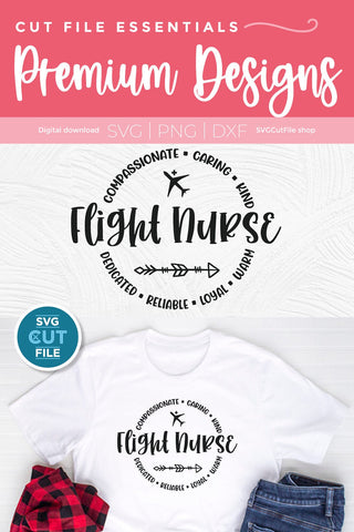 Flight Nurse SVG - Flight nurse unisex design SVG SVG Cut File 