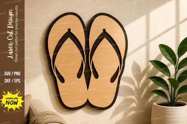Flip Flop Sandal Wall Art laser Cut svg Cutting file SVG Regulrcrative 