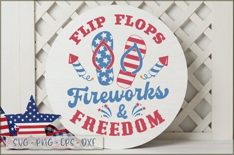 Flip flops fireworks & freedom Sign SVG Shetara Begum 