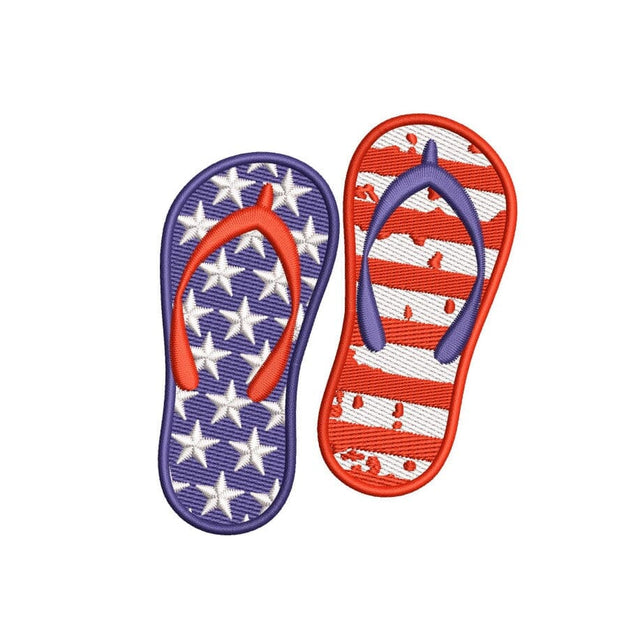 Flip Flops Machine Embroidery Design 4th Of July Independence Day Patriotic Embroidery File, 3 Sizes, Instant Download Embroidery/Applique DESIGNS Nino Nadaraia 