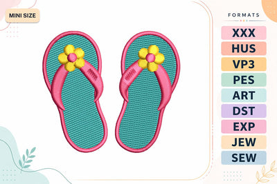 Flip Flops Mini Embroidery Design | Summer Beach Sandals Embroidery/Applique DESIGNS sg embroidery 