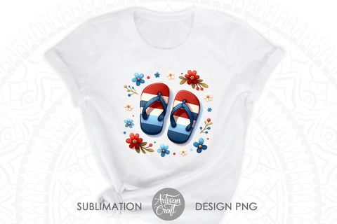 Flip flops PNG, floral nursery art Sublimation Artisan Craft SVG 