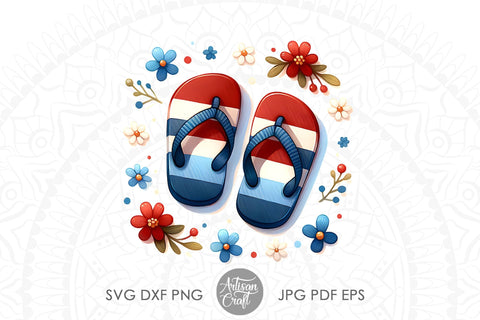 Flip flops PNG, floral nursery art Sublimation Artisan Craft SVG 