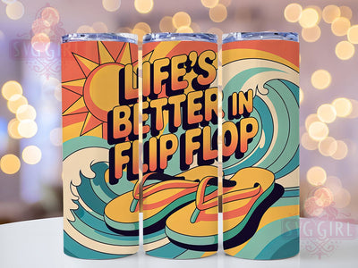 Flip Flops Quote 20oz Tumbler, Flip Flops Quote Wrap, Funny Summer Saying, Tropical Sublimation Design, Vintage Summer Vibes, 20oz Tumbler Wrap, Sublimation Design PNG, Summer Gift Sublimation SvggirlplusArt 