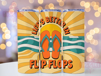 Flip Flops Quote 20oz Tumbler, Flip Flops Quote Wrap, Funny Summer Saying, Tropical Sublimation Design, Vintage Summer Vibes, 20oz Tumbler Wrap, Sublimation Design PNG, Summer Gift Sublimation SvggirlplusArt 