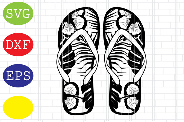 Flip Flops silhouette, Flip Flops Tropical Svg, Jpg, Eps, Dxf Files SVG DigitalSvgFiles 