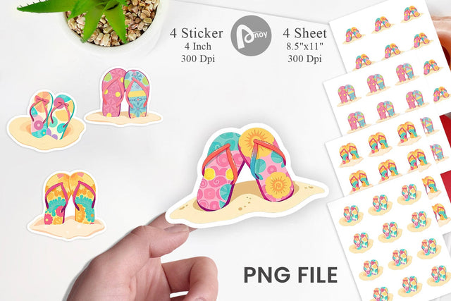Flip-Flops Sticker Sublimation artnoy 