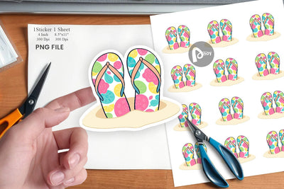 Flip-Flops Sticker Sublimation artnoy 
