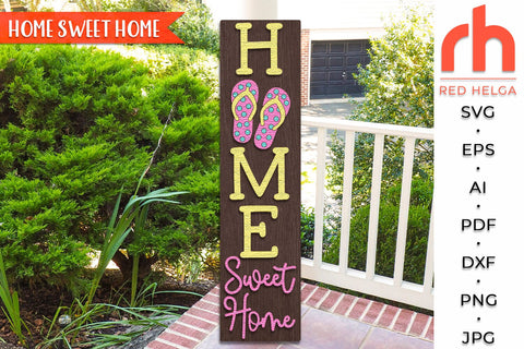 Flip Flops Welcome Porch Sign SVG, Summer Leaner Cut File SVG RedHelgaArt 