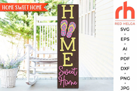 Flip Flops Welcome Porch Sign SVG, Summer Leaner Cut File SVG RedHelgaArt 