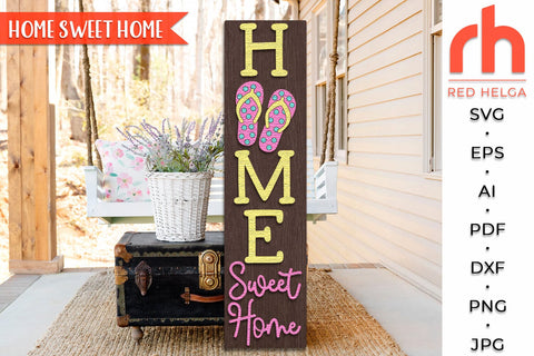 Flip Flops Welcome Porch Sign SVG, Summer Leaner Cut File SVG RedHelgaArt 