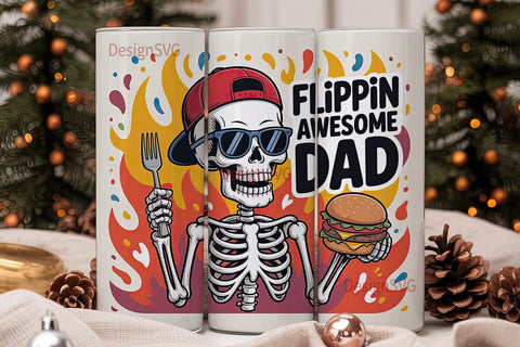 Flipping Awesome Dad 20oz Tumbler Sublimation DesignSVG 