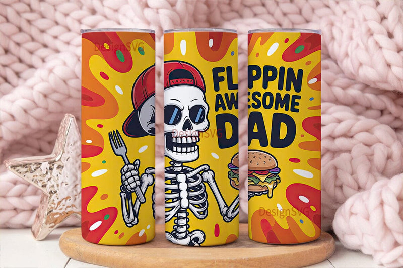 Flipping Awesome Dad 20oz Tumbler Sublimation DesignSVG 
