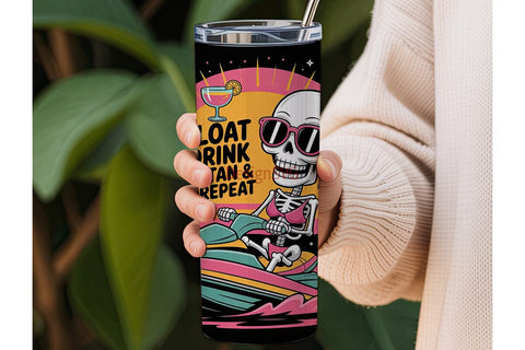 Float Drink Tan Repeat 20oz Tumbler Sublimation DesignSVG 