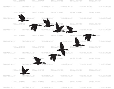 Flock of Mallard Ducks SVG TribaliumArtSF 