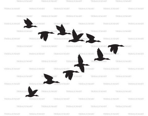 Flock of Mallard Ducks SVG TribaliumArtSF 