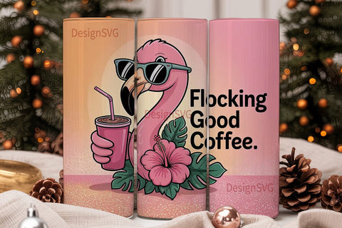 Flocking Good Coffee 20oz Tumbler Wrap Sublimation DesignSVG 