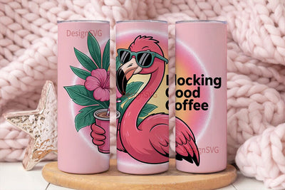 Flocking Good Coffee 20oz Tumbler Wrap Sublimation DesignSVG 