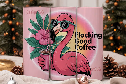 Flocking Good Coffee 20oz Tumbler Wrap Sublimation DesignSVG 