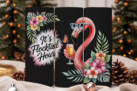 Flocktail Hour 20oz Tumbler Wrap Sublimation DesignSVG 
