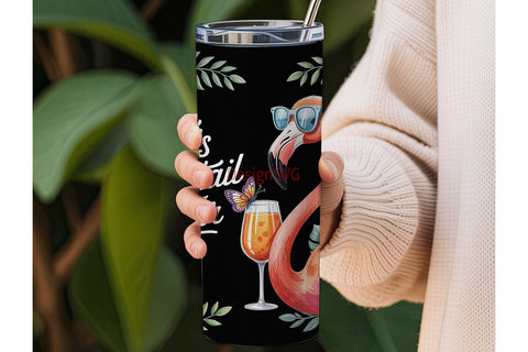 Flocktail Hour 20oz Tumbler Wrap Sublimation DesignSVG 