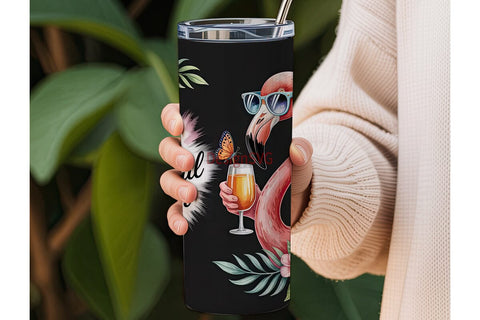 Flocktail Hour 20oz Tumbler Wrap Sublimation DesignSVG 