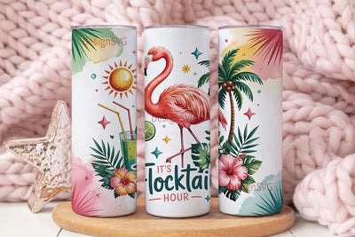 Flocktail Hour 20oz Tumbler Wrap Sublimation DesignSVG 