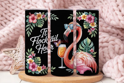 Flocktail Hour 20oz Tumbler Wrap Sublimation DesignSVG 