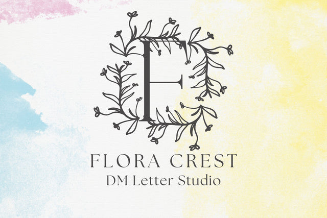 Flora Crest Monogram Font Dm Letter Studio 