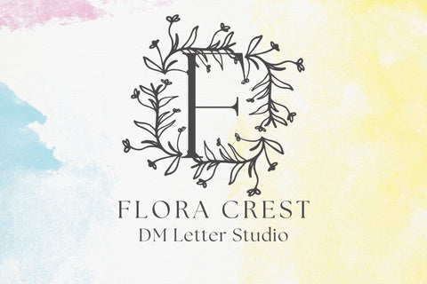 Flora Crest Monogram Font Dm Letter Studio 