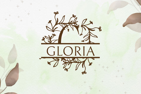 Flora Crest Split Monogram Font Dm Letter Studio 