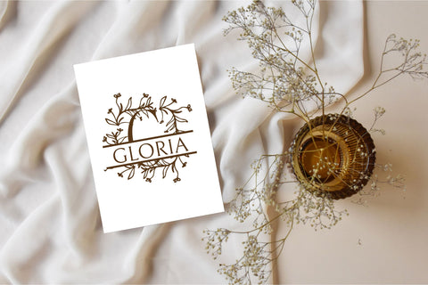 Flora Crest Split Monogram Font Dm Letter Studio 