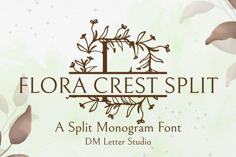Flora Crest Split Monogram Font Dm Letter Studio 