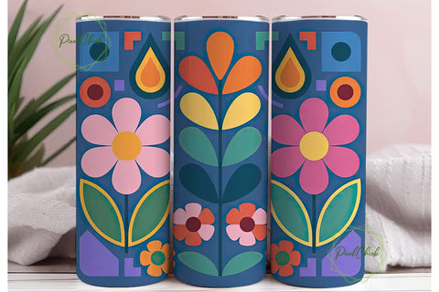Floral 20oz Tumbler Wrap Sublimation PixelChick 
