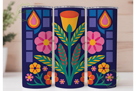 Floral 20oz Tumbler Wrap Sublimation PixelChick 