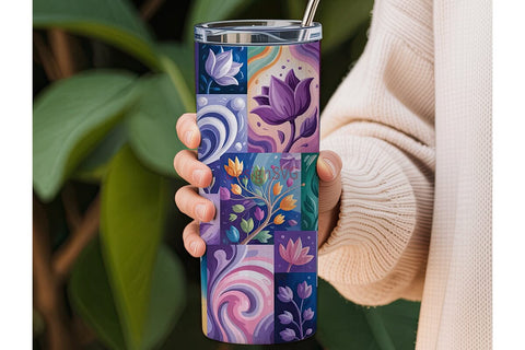 Floral Abstract Dreamy Tumbler Wrap Sublimation DesignSVG 