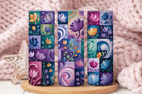 Floral Abstract Dreamy Tumbler Wrap Sublimation DesignSVG 