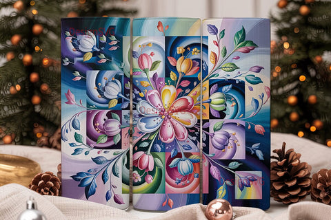Floral Abstract Dreamy Tumbler Wrap Sublimation DesignSVG 